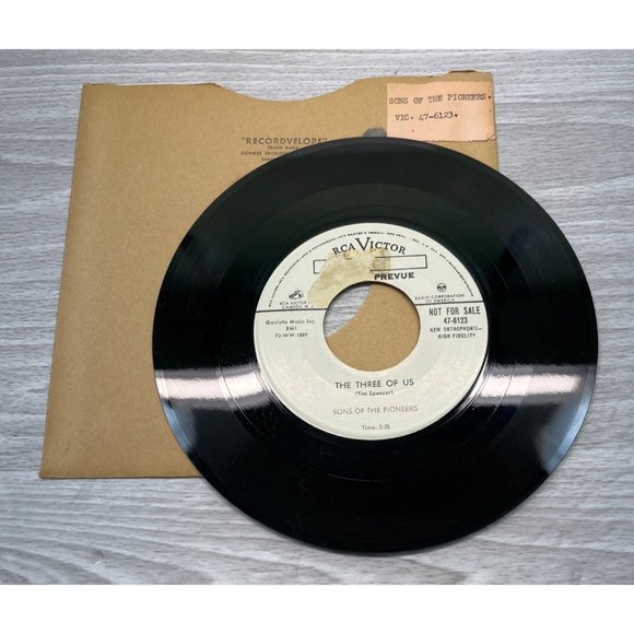 Sons of the Pioneers The Tennessee Rock and Roll / Three of Us 45 Country Promo - Picture 4 of 4